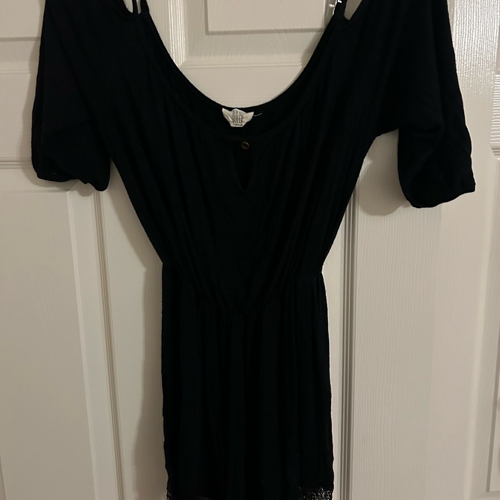 Black Fitted Puff Sleeve Jumpsuit